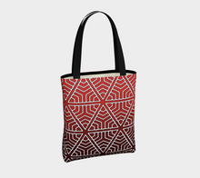 Load image into Gallery viewer, SplitHexagons400 RedAlert ToteBag