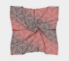 Load image into Gallery viewer, SplitHexagons1200 RedAlert SquareScarf