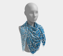Load image into Gallery viewer, Stained Glass1 200 Ibiza Blue Square Scarf