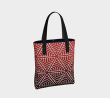 Load image into Gallery viewer, SplitHexagons400 RedAlert ToteBag