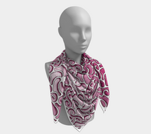Load image into Gallery viewer, Swirls1400 Fuchsia SquareScarf