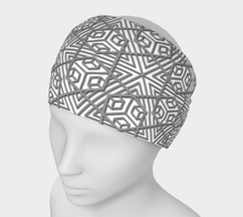 Load image into Gallery viewer, Blocks 500 Gray on White Headband