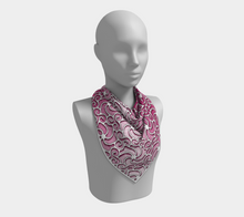 Load image into Gallery viewer, Swirls1400 Fuchsia SquareScarf