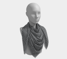 Load image into Gallery viewer, Blocks 1500 Gray Square Scarf
