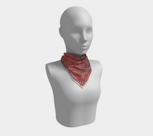 Load image into Gallery viewer, SplitHexagons1200 RedAlert SquareScarf