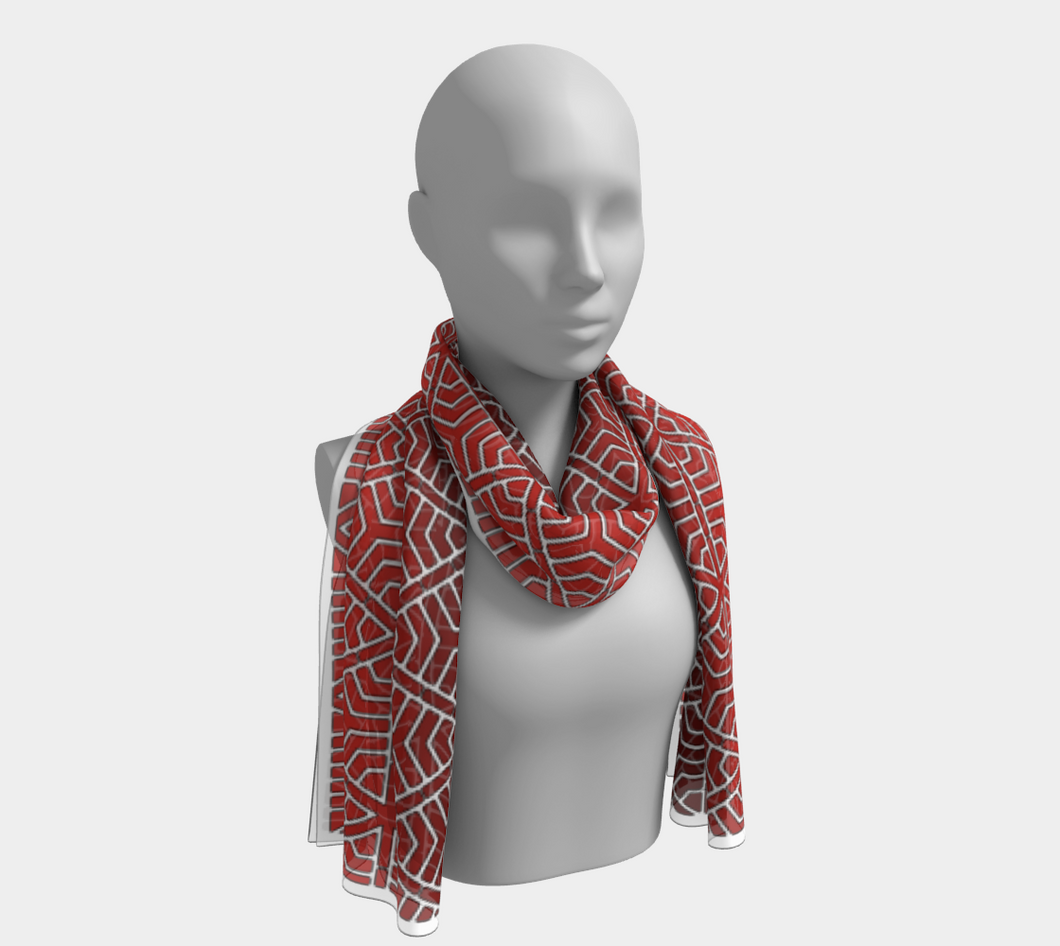 SplitHexagons780 RedAlert LongScarf