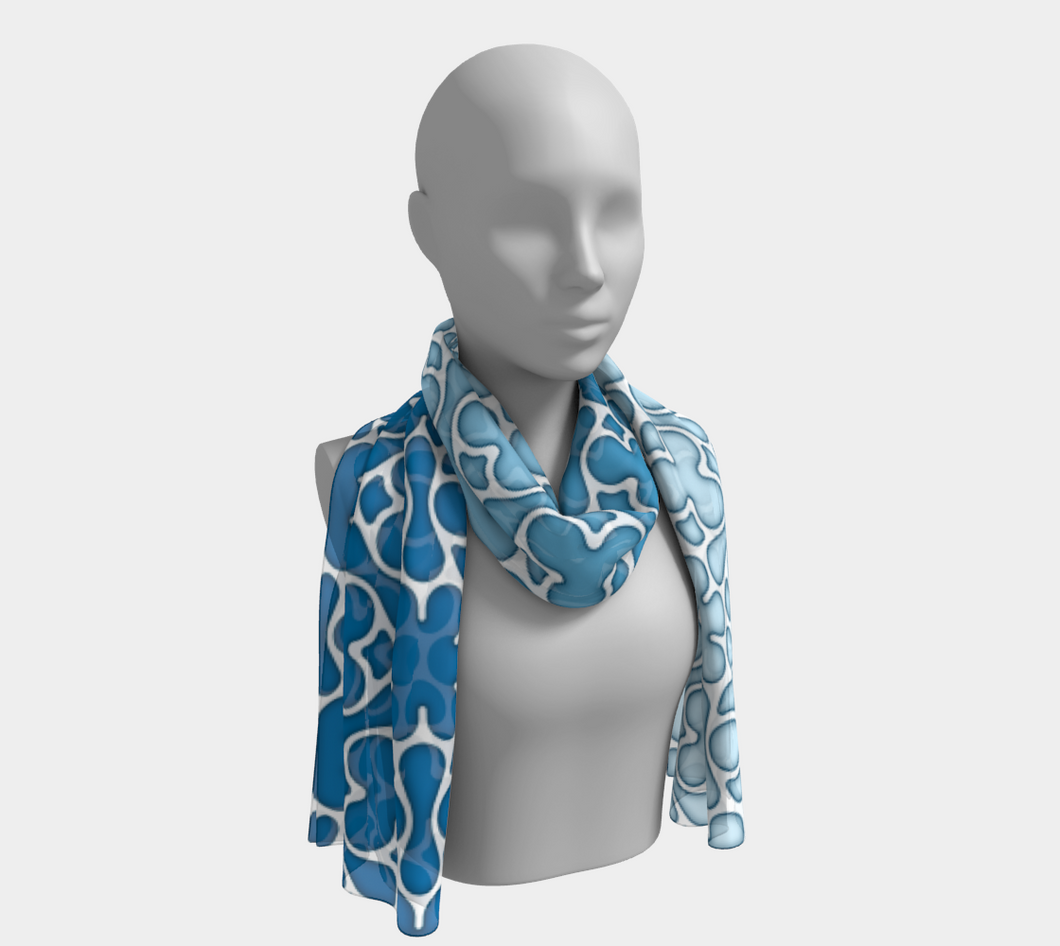 Stained Glass 1200 Ibiza Blue Long Scarf