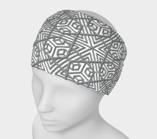 Load image into Gallery viewer, Blocks 500 Gray on White Headband
