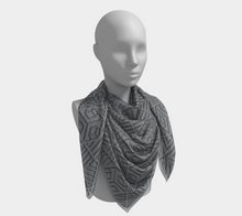 Load image into Gallery viewer, Blocks 1500 Gray Square Scarf
